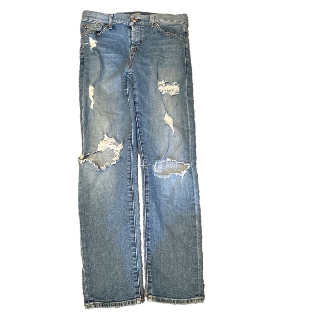 7 For All Man Kind Skinny BF Distressed Jeans